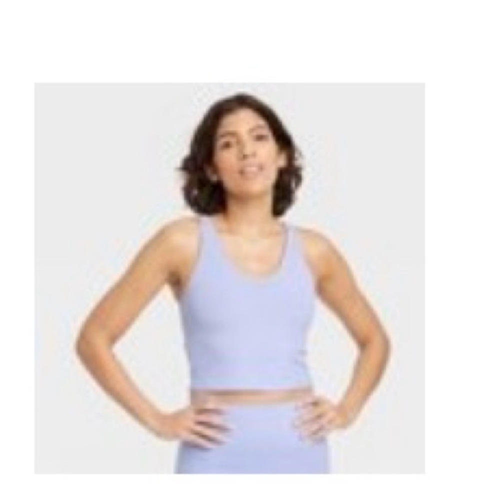Rib V-Neck Cropped Workout Top